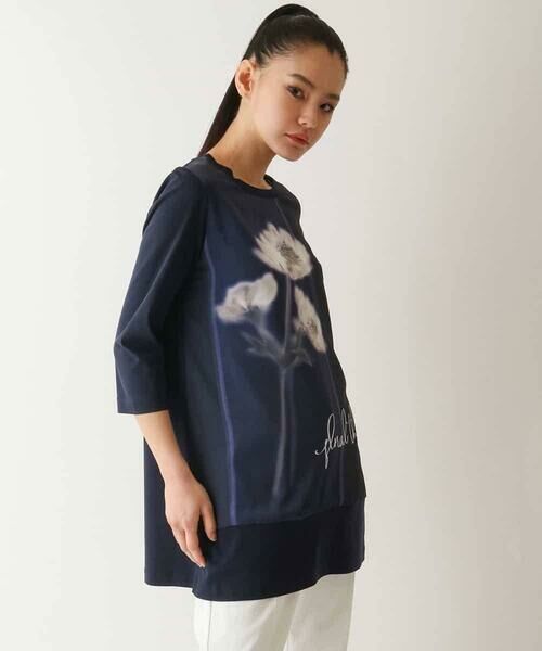 HIROKO BIS / ヒロコビス チュニック | 転写プリントドッキングチュニック /洗える | 詳細10