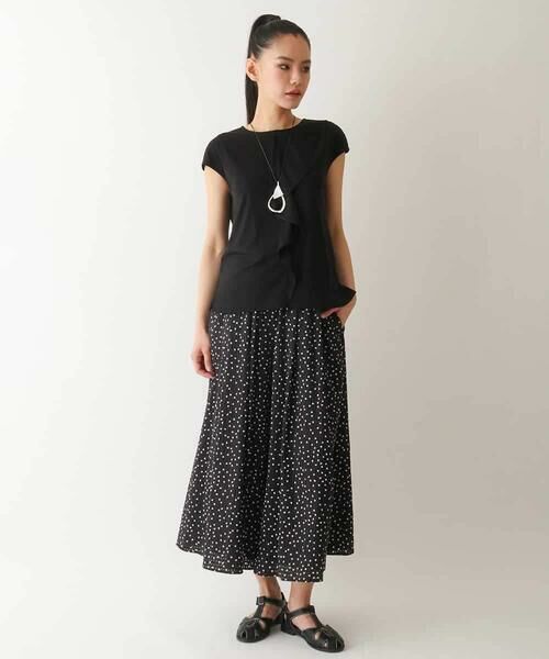 HIROKO BIS / ヒロコビス カットソー | アシンメトリーフリルデザインノースリーブプルオーバー /洗える | 詳細12