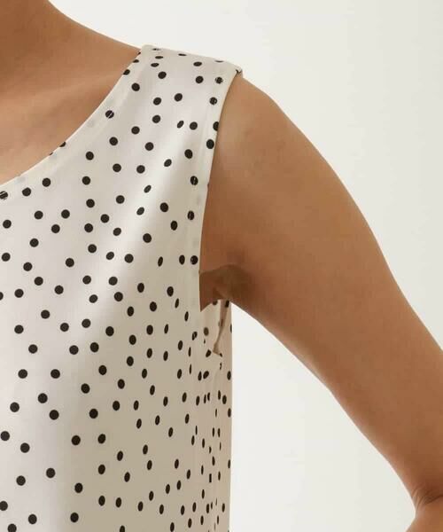 HIROKO BIS / ヒロコビス タンクトップ | ポルカドットノースリーブトップ /洗える | 詳細5