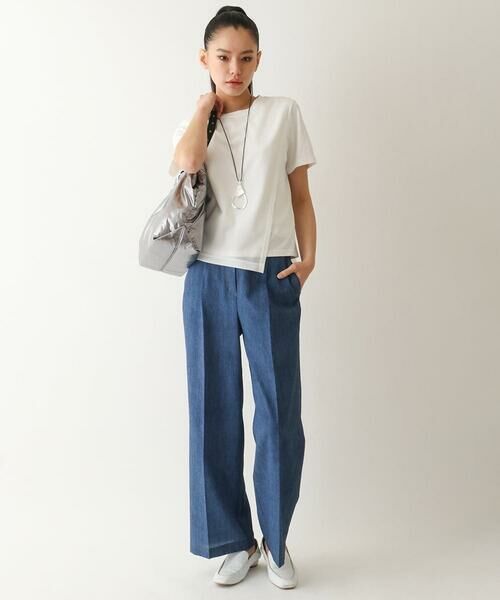 HIROKO BIS / ヒロコビス その他パンツ | デニム風ワイドパンツ /洗濯機で洗える | 詳細12