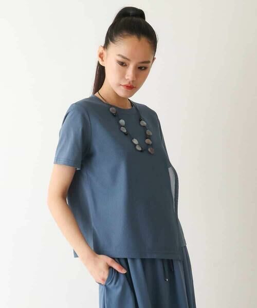 HIROKO BIS / ヒロコビス カットソー | 【UVカット/遮熱性】レイヤードメッシュデザインカットソー /洗濯機で洗える | 詳細11