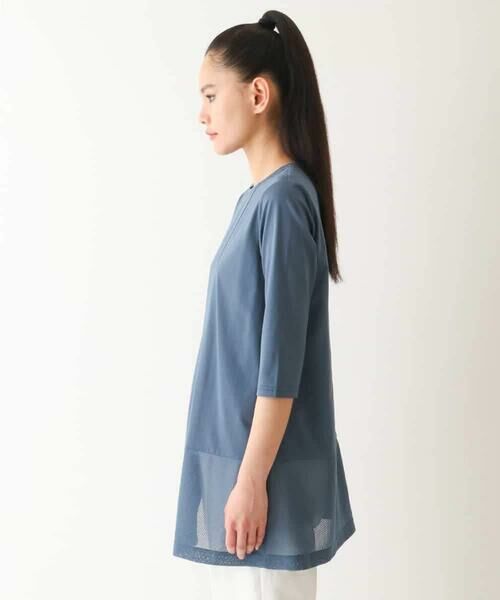 HIROKO BIS / ヒロコビス チュニック | 【UVカット/遮熱性】メッシュ切り替えデザインチュニック /洗濯機で洗える | 詳細1