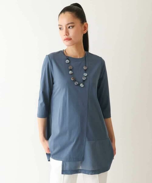 HIROKO BIS / ヒロコビス チュニック | 【UVカット/遮熱性】メッシュ切り替えデザインチュニック /洗濯機で洗える | 詳細8