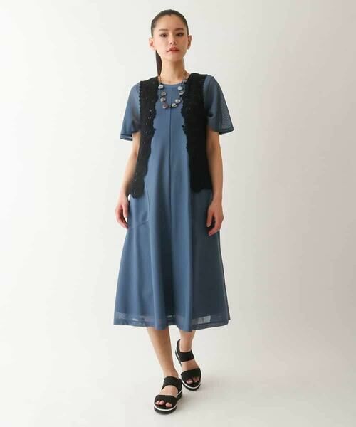 HIROKO BIS / ヒロコビス ロング・マキシ丈ワンピース | 【UVカット/遮熱性】ラッセルメッシュAラインワンピース /洗濯機で洗える | 詳細20