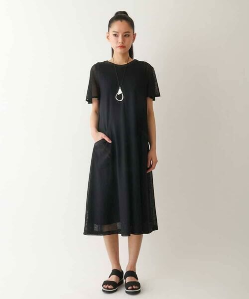 HIROKO BIS / ヒロコビス ロング・マキシ丈ワンピース | 【UVカット/遮熱性】ラッセルメッシュAラインワンピース /洗濯機で洗える | 詳細22