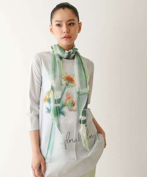 HIROKO BIS / ヒロコビス マフラー・ショール・スヌード・ストール | ブロッキングプリントひし形ストール /洗える | 詳細6