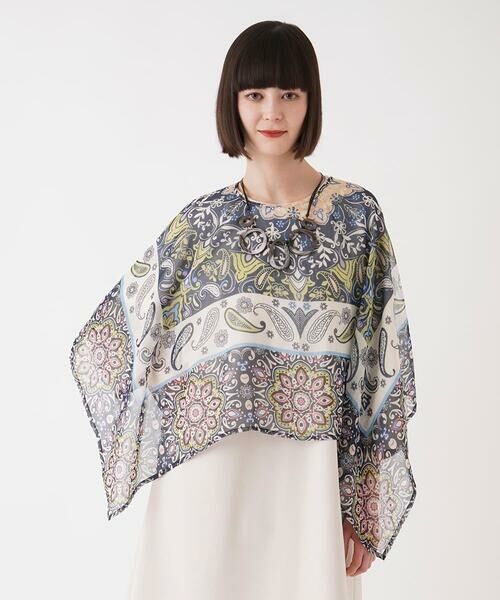 HIROKO BIS / ヒロコビス マフラー・ショール・スヌード・ストール | スカーフ柄マルチWAYストール /洗える(ベージュ)