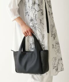 HIROKO BIS / ヒロコビス トートバッグ | ラフィア風素材MIXトートバッグ