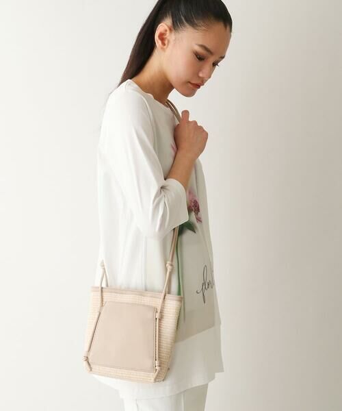 HIROKO BIS / ヒロコビス ショルダーバッグ | ラフィア風素材MIXショルダーバッグ | 詳細7