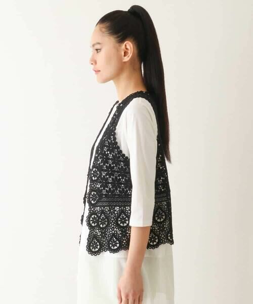 HIROKO BIS / ヒロコビス ベスト | コットンレースジレ /洗える | 詳細1