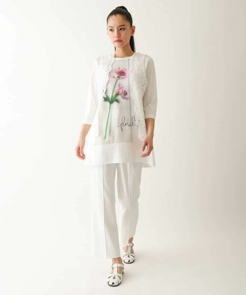 HIROKO BIS / ヒロコビス ベスト | コットンレースジレ /洗える | 詳細11