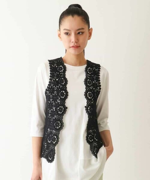 HIROKO BIS / ヒロコビス ベスト | コットンレースジレ /洗える | 詳細8