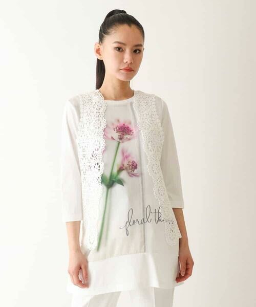 HIROKO BIS / ヒロコビス ベスト | コットンレースジレ /洗える | 詳細9