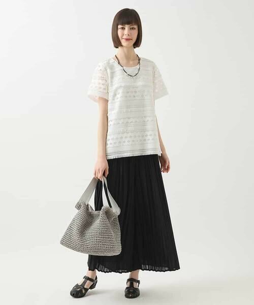 HIROKO BIS / ヒロコビス シャツ・ブラウス | 幾何柄レースブラウス /洗える | 詳細12