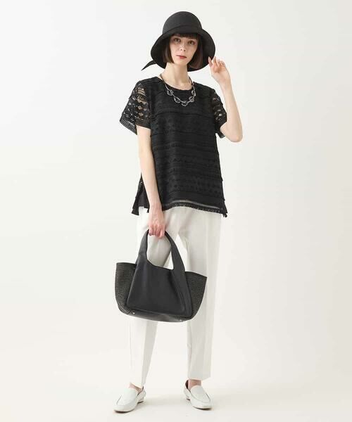 HIROKO BIS / ヒロコビス シャツ・ブラウス | 幾何柄レースブラウス /洗える | 詳細14