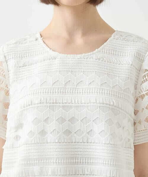 HIROKO BIS / ヒロコビス シャツ・ブラウス | 幾何柄レースブラウス /洗える | 詳細3