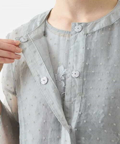 HIROKO BIS / ヒロコビス カーディガン・ボレロ | ドットジャカードシアーブラウス | 詳細4