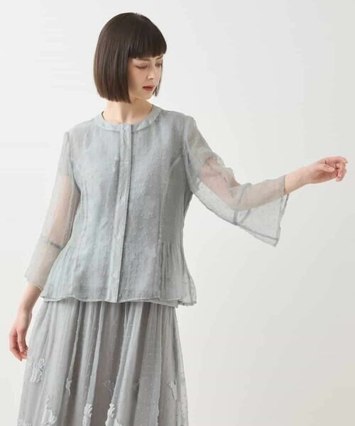 HIROKO BIS / ヒロコビス カーディガン・ボレロ | ドットジャカードシアーブラウス | 詳細7