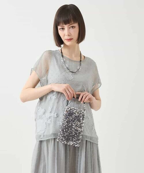 HIROKO BIS / ヒロコビス シャツ・ブラウス | ドットフラワージャカードブラウス | 詳細10