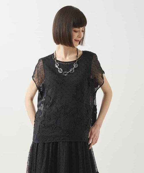 HIROKO BIS / ヒロコビス シャツ・ブラウス | ドットフラワージャカードブラウス | 詳細14