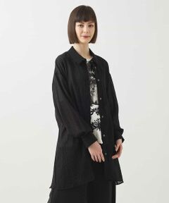 HIROKO BIS / ヒロコビス シャツ・ブラウス | シュリンクシアーロングシャツ /洗える