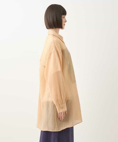 HIROKO BIS / ヒロコビス シャツ・ブラウス | シュリンクシアーロングシャツ /洗える | 詳細1