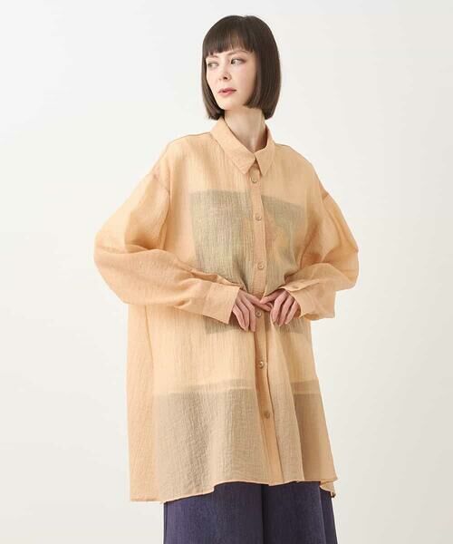 HIROKO BIS / ヒロコビス シャツ・ブラウス | シュリンクシアーロングシャツ /洗える | 詳細10