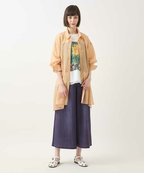 HIROKO BIS / ヒロコビス シャツ・ブラウス | シュリンクシアーロングシャツ /洗える | 詳細11