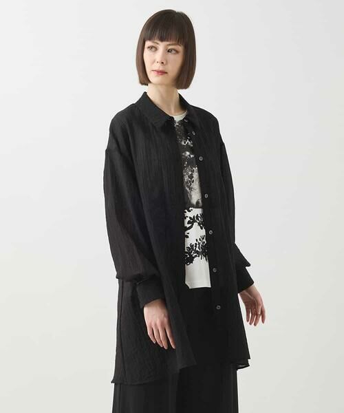 HIROKO BIS / ヒロコビス シャツ・ブラウス | シュリンクシアーロングシャツ /洗える | 詳細18