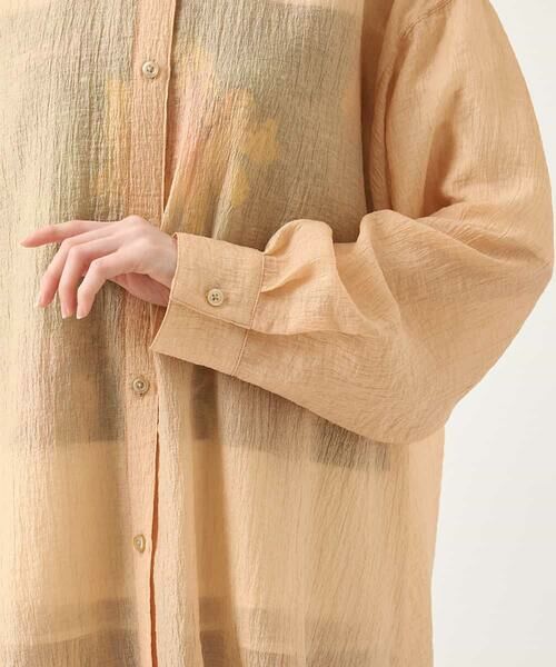 HIROKO BIS / ヒロコビス シャツ・ブラウス | シュリンクシアーロングシャツ /洗える | 詳細6