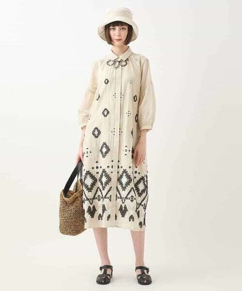 HIROKO BIS / ヒロコビス ロング・マキシ丈ワンピース | エスニックモチーフドレス /洗える | 詳細12