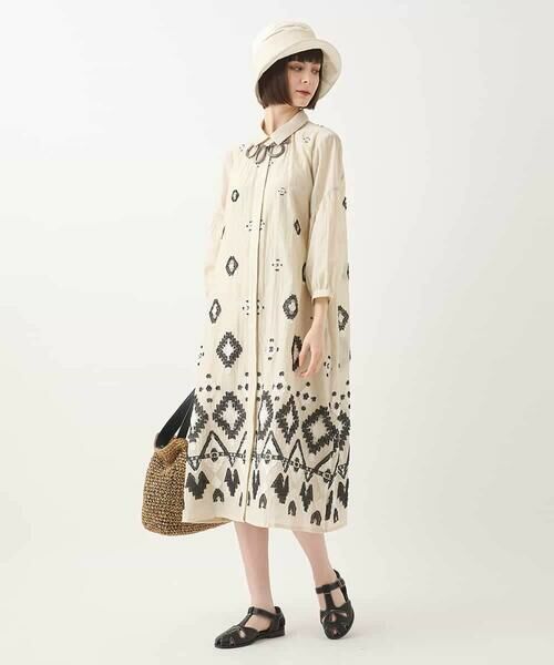 HIROKO BIS / ヒロコビス ロング・マキシ丈ワンピース | エスニックモチーフドレス /洗える | 詳細13