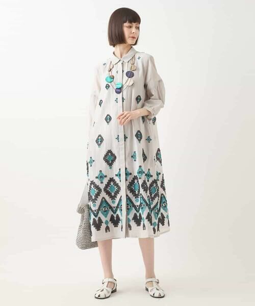 HIROKO BIS / ヒロコビス ロング・マキシ丈ワンピース | エスニックモチーフドレス /洗える | 詳細27