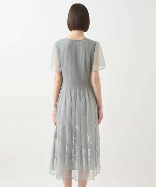 HIROKO BIS / ヒロコビス ロング・マキシ丈ワンピース | ドットフラワーシャーリング切り替えワンピース | 詳細2