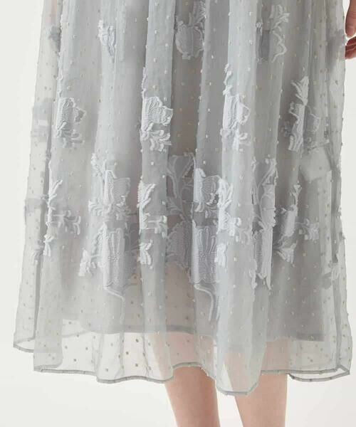 HIROKO BIS / ヒロコビス ロング・マキシ丈ワンピース | ドットフラワーシャーリング切り替えワンピース | 詳細7