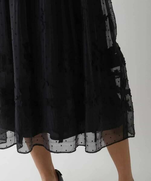 HIROKO BIS / ヒロコビス ロング・マキシ丈ワンピース | ドットフラワーシャーリング切り替えワンピース | 詳細23