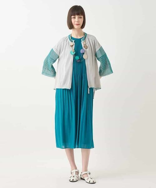 HIROKO BIS / ヒロコビス カーディガン・ボレロ | ペーパーヤーンジップニットカーディガン /洗える | 詳細11