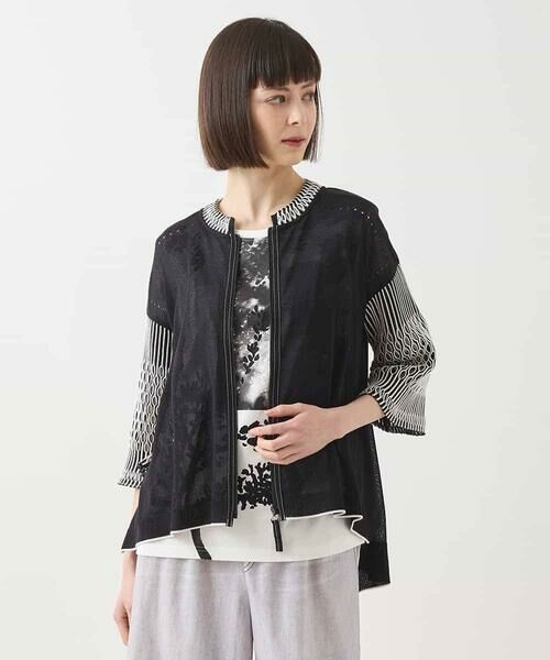 HIROKO BIS / ヒロコビス カーディガン・ボレロ | ペーパーヤーンジップニットカーディガン /洗える | 詳細12