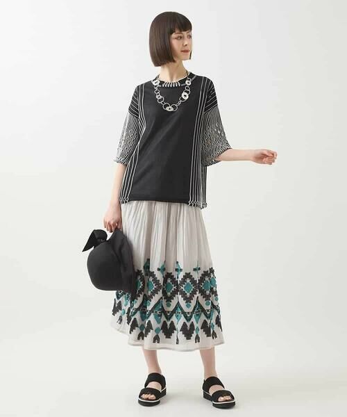 HIROKO BIS / ヒロコビス ニット・セーター | ペーパーヤーンデザインニットプルオーバー /洗える | 詳細12