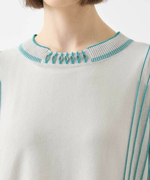 HIROKO BIS / ヒロコビス ニット・セーター | ペーパーヤーンデザインニットプルオーバー /洗える | 詳細3