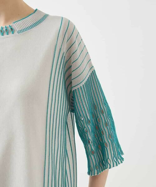 HIROKO BIS / ヒロコビス ニット・セーター | ペーパーヤーンデザインニットプルオーバー /洗える | 詳細5