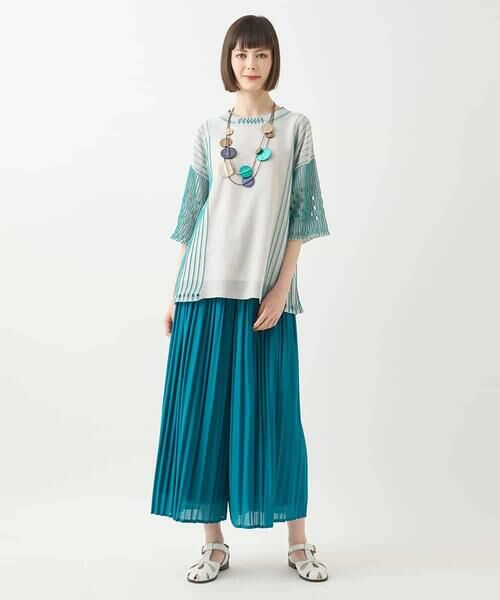 HIROKO BIS / ヒロコビス ニット・セーター | ペーパーヤーンデザインニットプルオーバー /洗える | 詳細9