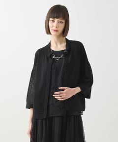 ヒロコビス　カーディガン　羽織り　チュニック　ニット ヒロコ ビス HIROKO BIS ガーターボーダー立体デザイン