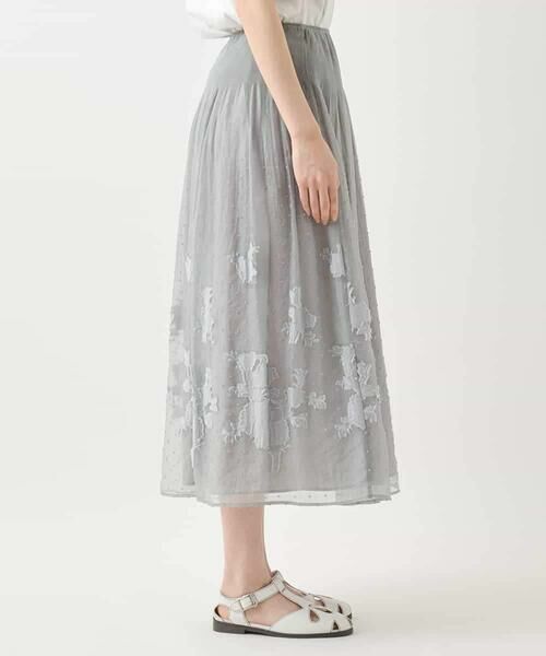 HIROKO BIS / ヒロコビス ロング・マキシ丈スカート | ドットフラワーシャーリングスカート | 詳細1