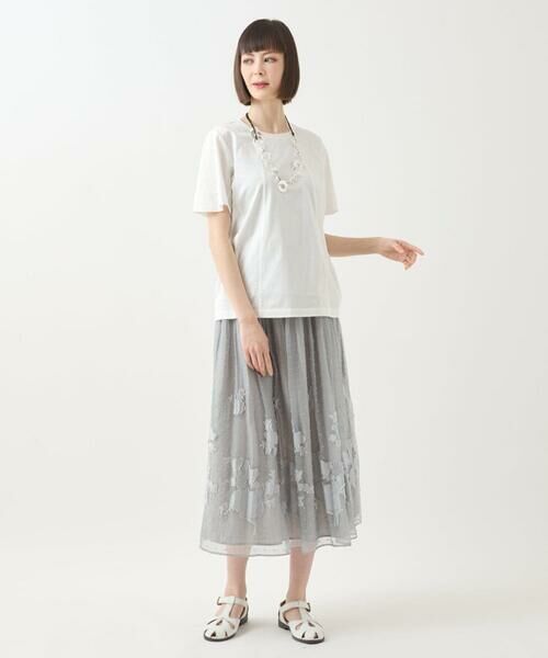 HIROKO BIS / ヒロコビス ロング・マキシ丈スカート | ドットフラワーシャーリングスカート | 詳細15