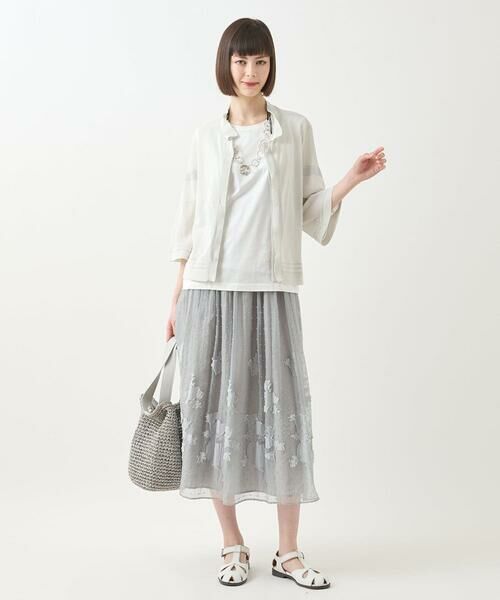 HIROKO BIS / ヒロコビス ロング・マキシ丈スカート | ドットフラワーシャーリングスカート | 詳細16