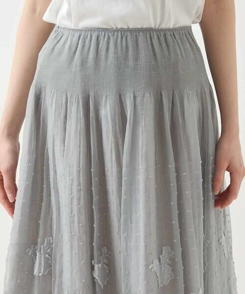 HIROKO BIS / ヒロコビス ロング・マキシ丈スカート | ドットフラワーシャーリングスカート | 詳細3