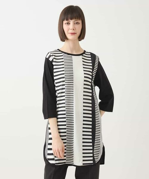 HIROKO BIS / ヒロコビス チュニック | モノトーンジャカードチュニックプルオーバー /洗える | 詳細12