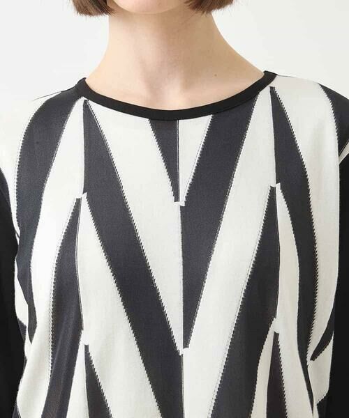 HIROKO BIS / ヒロコビス チュニック | モノトーンジャカードチュニックプルオーバー /洗える | 詳細3