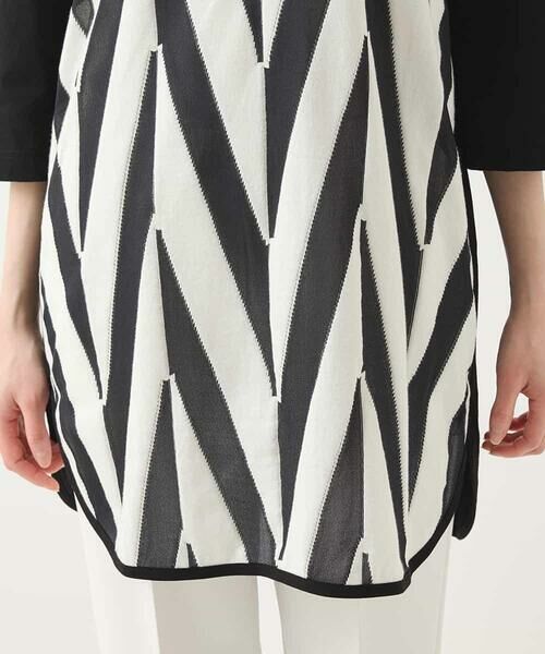 HIROKO BIS / ヒロコビス チュニック | モノトーンジャカードチュニックプルオーバー /洗える | 詳細6